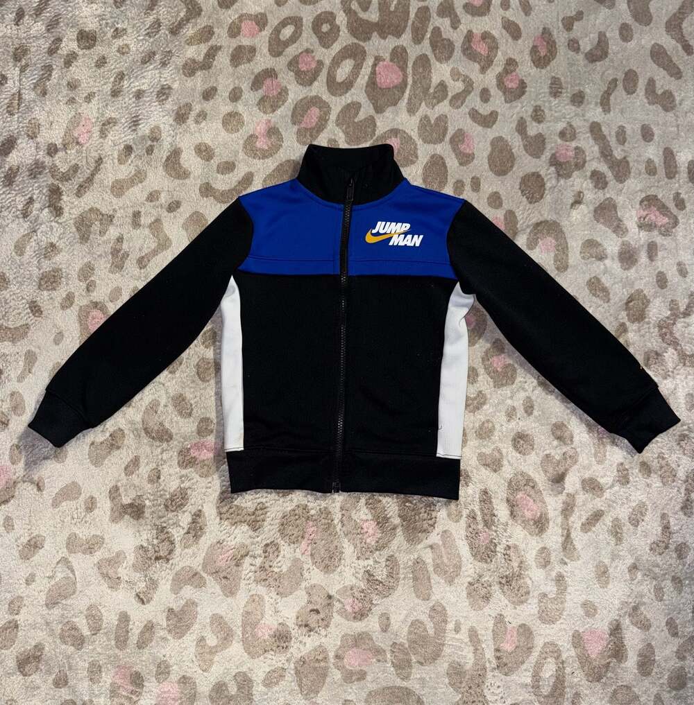 Jordan Boys Jumpman Logo Colourblocked Full-Zip Track Jacket (Black/Blue/White)